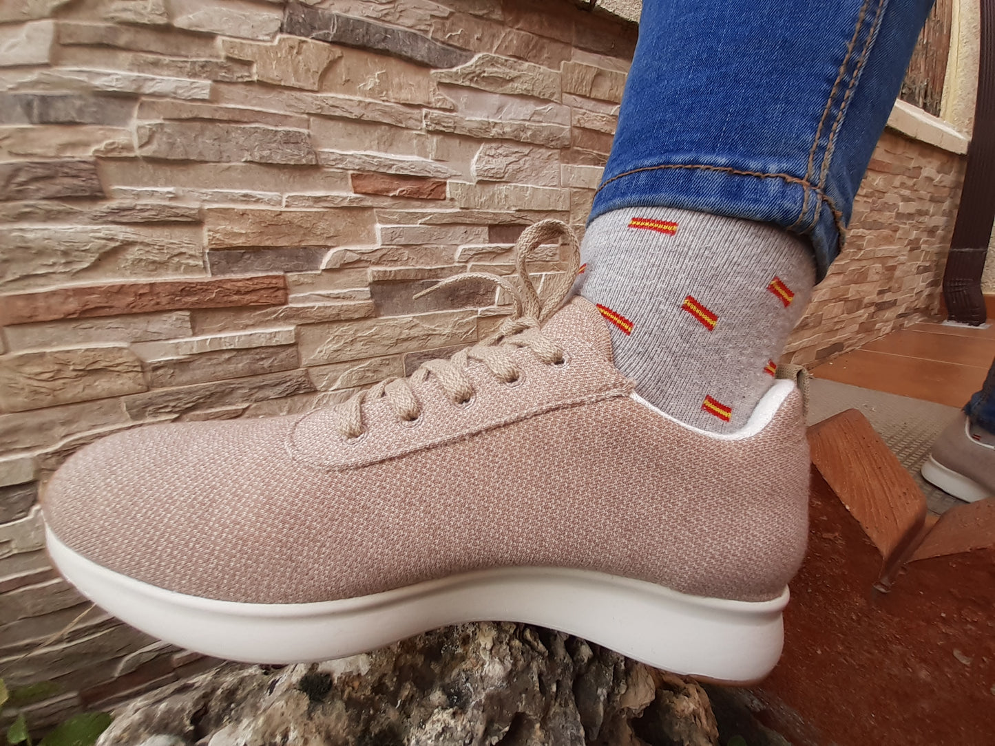 Calcetines Bandera España Gris Claro