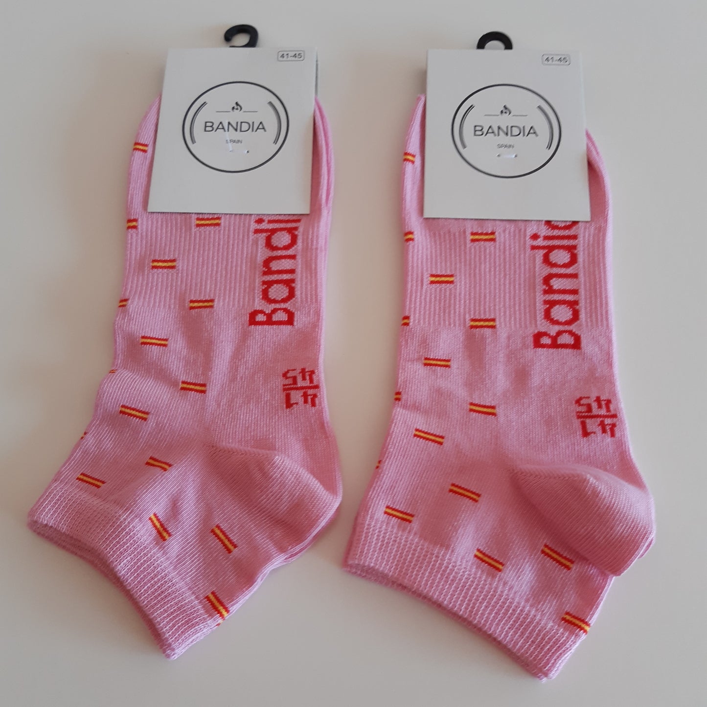 Calcetines Tobilleros Altos Bandera España Rosa
