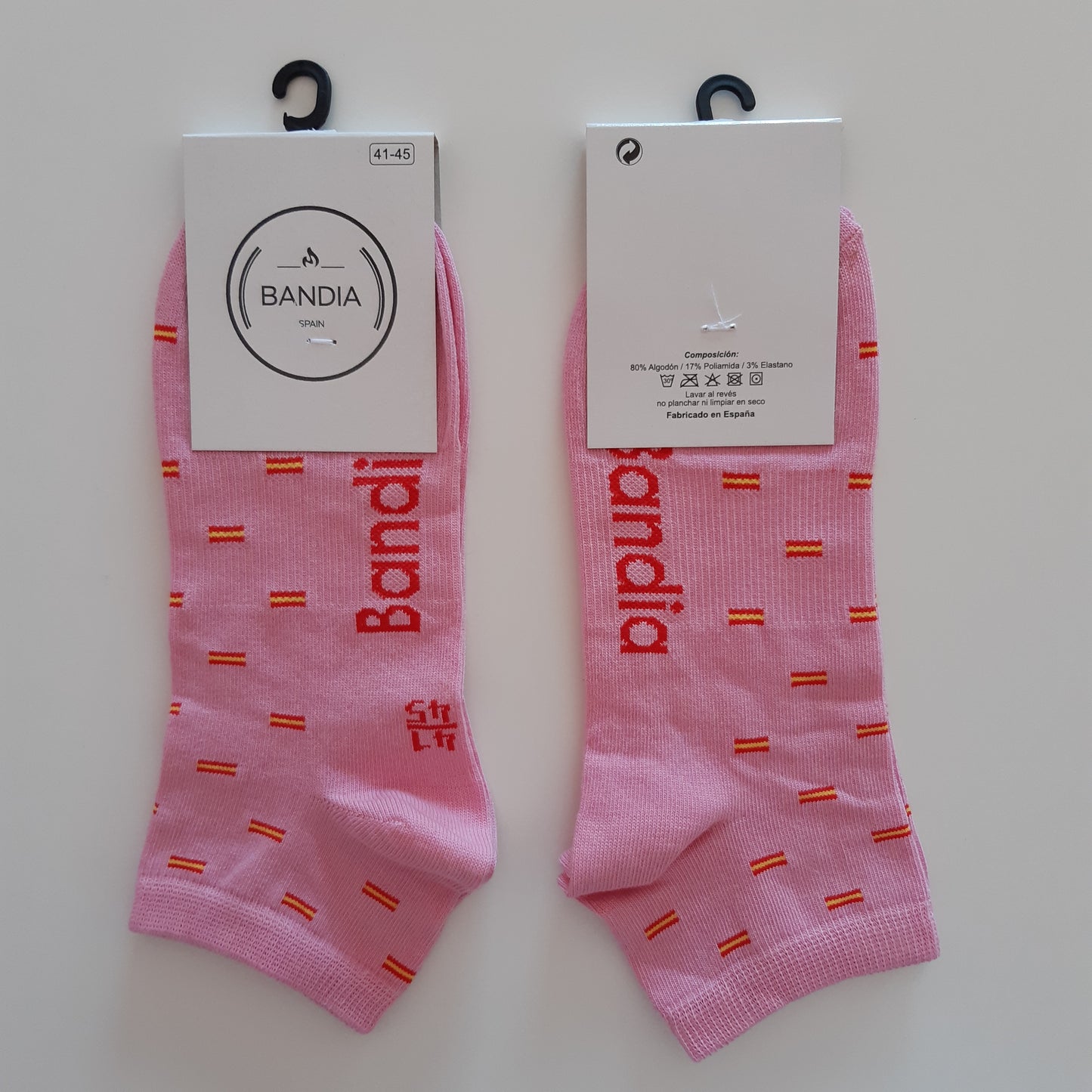 Calcetines Tobilleros Altos Bandera España Rosa