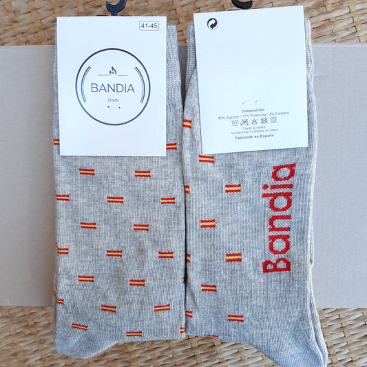 Calcetines Bandera España Gris Claro