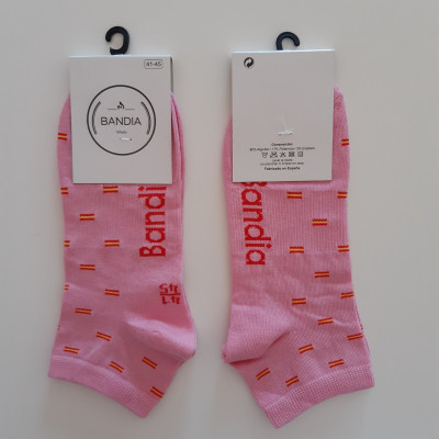 Calcetines Tobilleros Altos Bandera de España Rosa