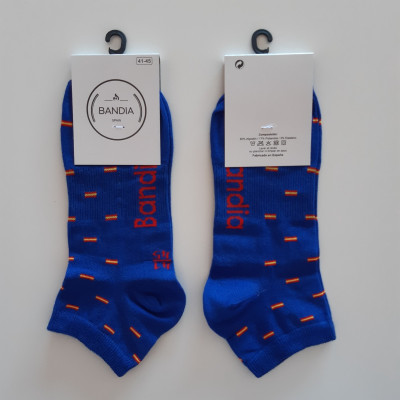 Calcetines Tobilleros Altos Bandera de España Azul Pavo Real